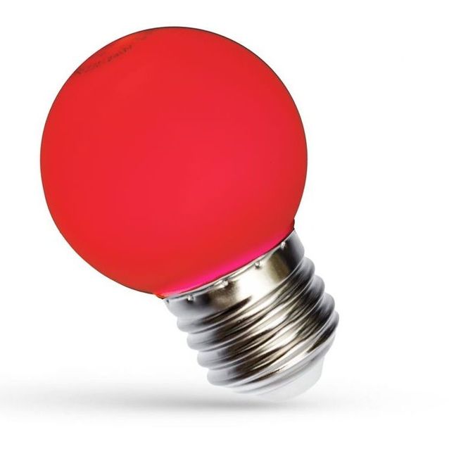 LED-lamppu Spectrum E27 pallo G45 230V 1W, eri värejä