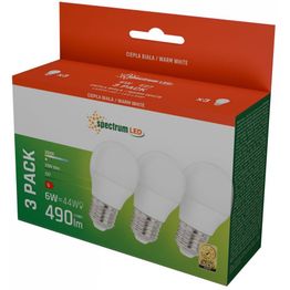 LED-lamppu Spectrum E27 G45 230V 6W 3000K 3kpl/pkt