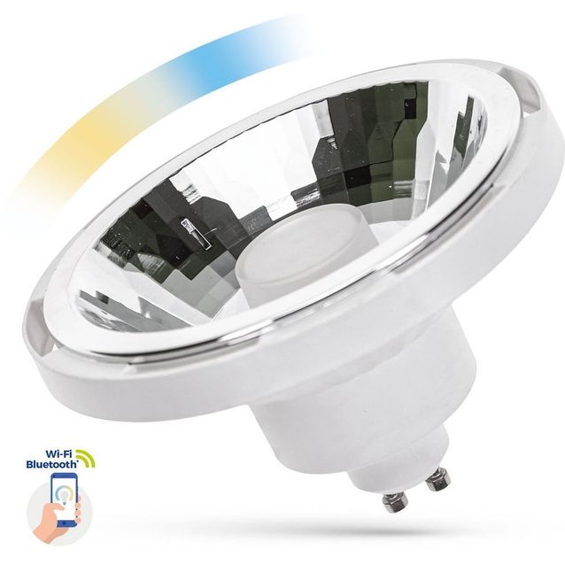 LED-älylamppu Spectrum GU10 AR111 10W 230V valkoinen 30° CCT+DIM Wi-Fi/BT 3000-6000K