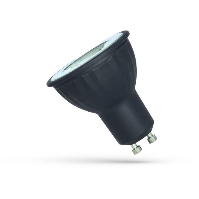 LED-lamppu Spectrum GU10 6W 230V linssillä musta runko, eri värilämpötiloja