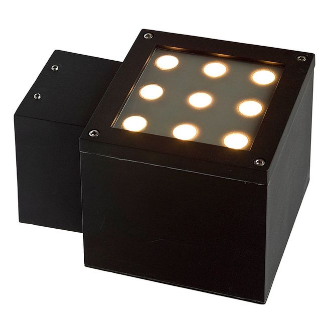 Ulkoseinävalaisin Spectrum Torre 2x6LED Cree 15° 34W IP44 220x150x192mm musta, eri värilämpötiloja