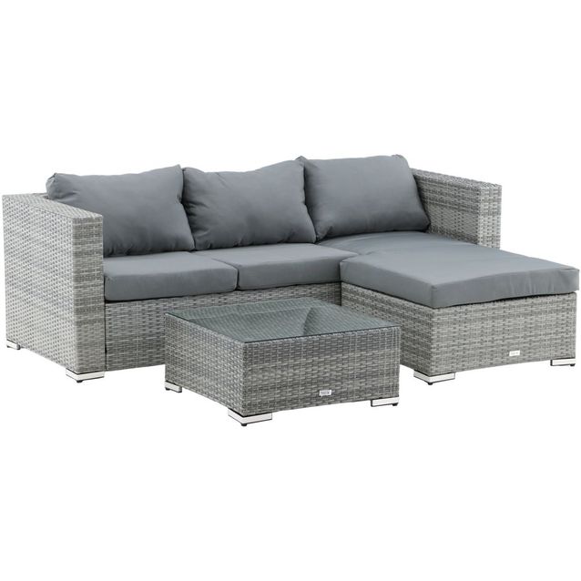 Sohvaryhmä Venture Home Rotterdam, 3-istuttava divaanisohva + sohvapöytä, harmaa