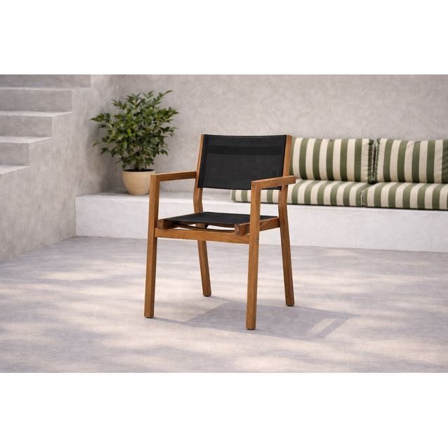 Ruokapöydän tuoli Venture Home Venice, musta/tiikki, 2kpl Google Shopping kuva