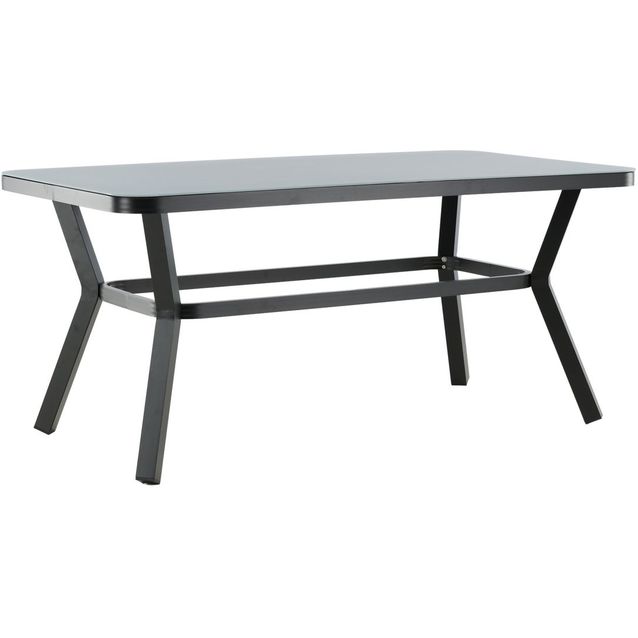 Ruokapöytä Venture Home Virya, 160x90cm, harmaa lasi