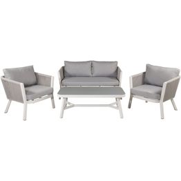 Sohvaryhmä Venture Home Virya, 2-istuttava sohva, sohvapöytä ja 2 nojatuolia, harmaa/valkoinen