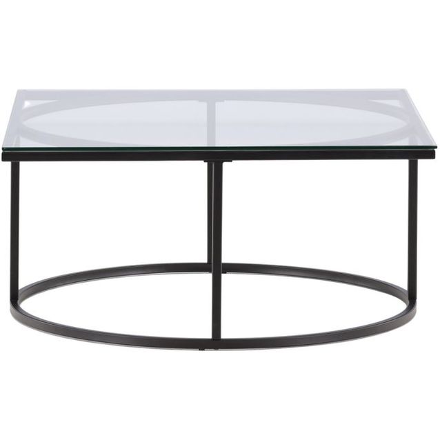 Sohvapöytä Furniture Fashion Skanör, 90cm, musta/lasi