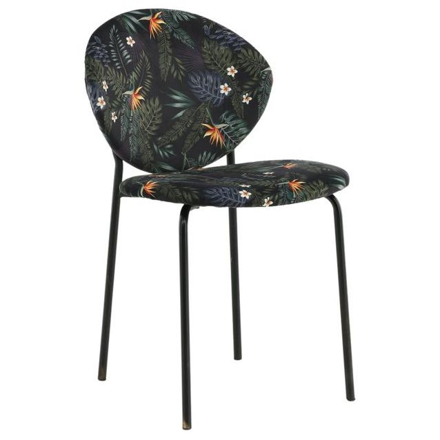 Ruokapöydän tuoli Venture Home Vault, musta kukkakuosi