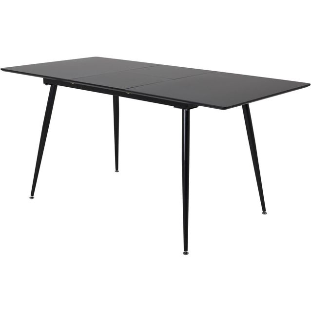 Jatkettava ruokapöytä Venture Home Silar, 120/160x80cm, musta
