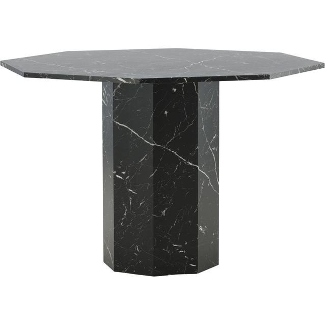 Ruokapöytä Venture Home Marbs Ø110cm, musta marmori