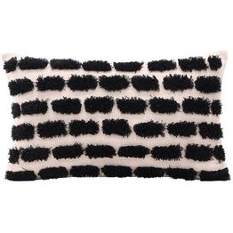 Koristetyynynpäällinen Venture Home Lova, 30x50cm, beige/musta