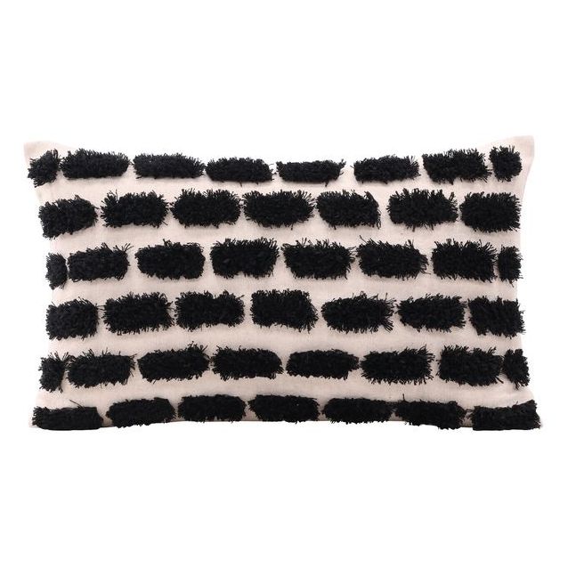 Koristetyynynpäällinen Venture Home Lova, 30x50cm, beige/musta