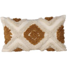 Koristetyynynpäällinen Venture Home Ada, 30x50cm, valkoinen/ruskea