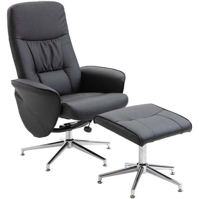 Mekanismituoli rahilla Venture Home Rolf, musta keinonahka