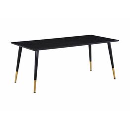Ruokapöytä Venture Home Dipp, 180x90cm, musta/messinki