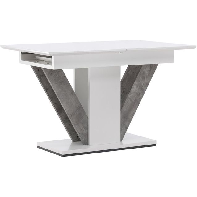 Jatkettava ruokapöytä Venture Home Disa, 120/160x80cm, valkoinen/harmaa