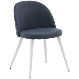 Ruokapöydän tuoli Venture Home Velvet, sininen/valkoinen