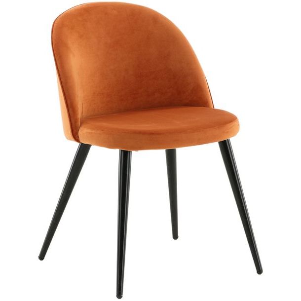 Ruokapöydän tuoli Venture Home Velvet, musta/oranssi sametti