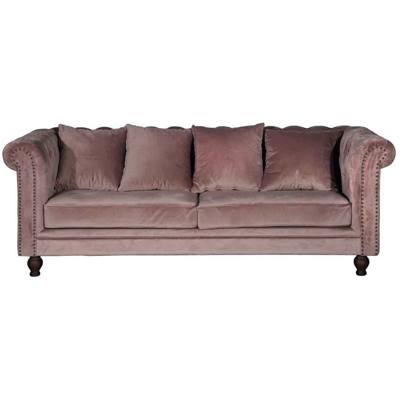 Sohva Venture Home Velvet, 3-istuttava, vaaleanpunainen sametti