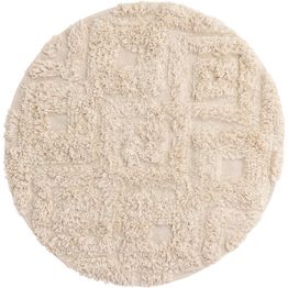 Kylpyhuoneen matto Venture Home Hilma, ø60cm, puuvilla, luonnonvalkoinen