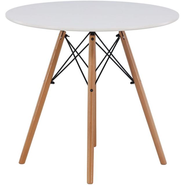 Ruokapöytä Venture Home Danburi, ⌀60cm, valkoinen/puu