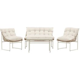 Sohvaryhmä Venture Home Tina, 2-istuttava sohva + 2 lepotuolia + sohvapöytä, beige