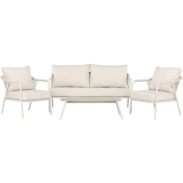 Sohvaryhmä Venture Home Sicily, 2-istuttava sohva + 2 lepotuolia + sohvapöytä, beige