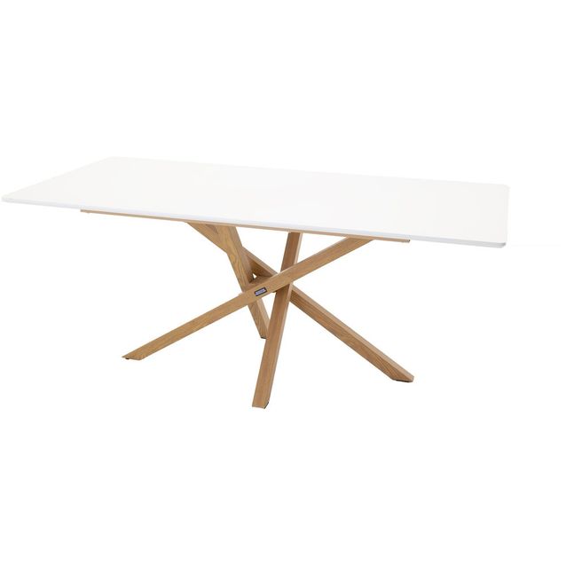 Ruokapöytä Venture Home Piazza, 180x90cm, valkoinen/ruskea