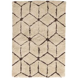 Kylpyhuoneen matto Venture Home Petrus, 60x90cm, puuvilla, beige/ruskea