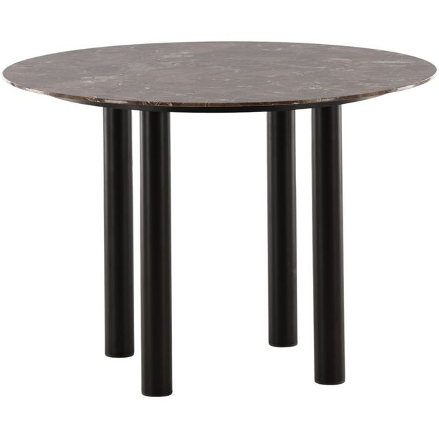 Ruokapöytä Venture Home Havsten, ⌀106cm, ruskea marmorikuvio