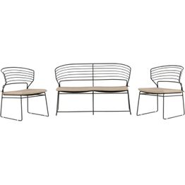 Oleskeluryhmä Venture Home Milano, musta alumiini/hiekka