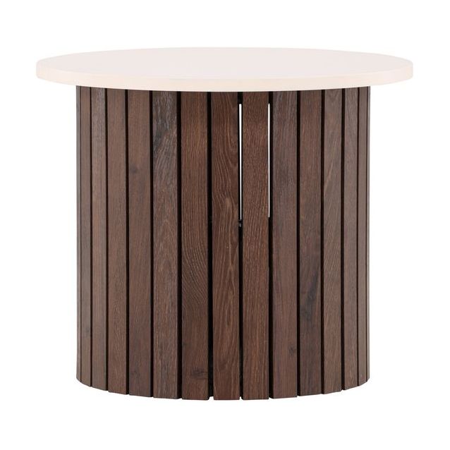 Sivupöytä Venture Home Visingsö, ⌀52cm, beige/ruskea