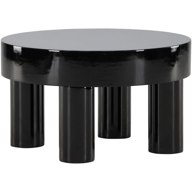 Sohvapöytä Venture Home Varberg, ⌀60cm, kiiltävä musta