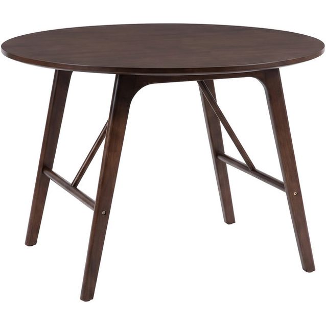 Ruokapöytä Venture Home Kaseidon Ø100cm, kumipuu/MDF, tummanruskea