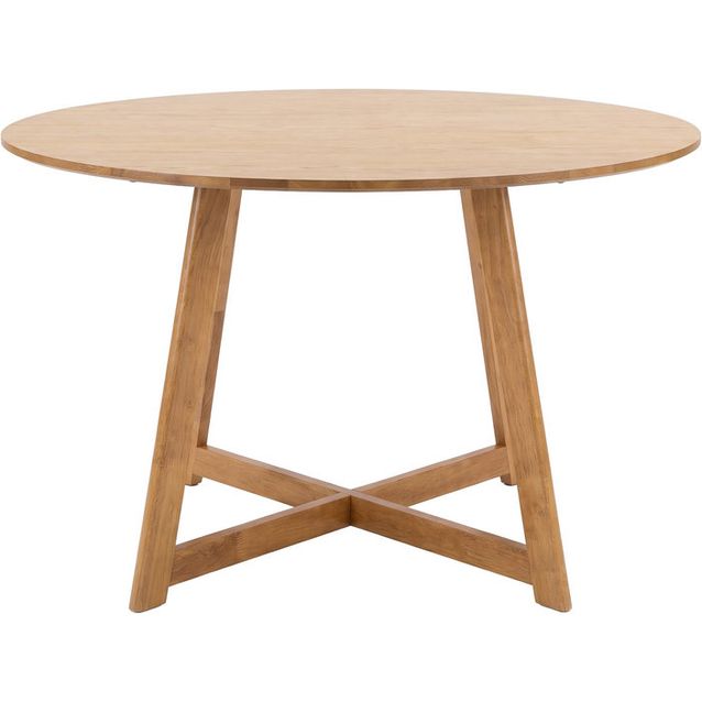 Ruokapöytä Venture Home Yakidon Ø120cm, kumipuu/MDF, tammenvärinen