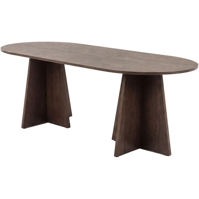 Ruokapöytä Venture Home Bootcut 200x100cm,soikea, mocca