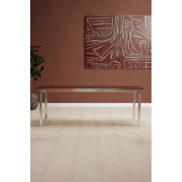 Ruokapöytä Venture Home Cilo, 210x95cm, hopea