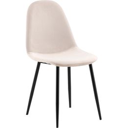 Ruokapöydän tuoli Venture Home Polar, sametti, musta/beige
