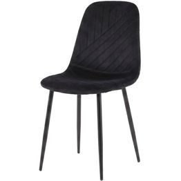 Ruokapöydän tuoli Venture Home Polar Diamond, musta sametti