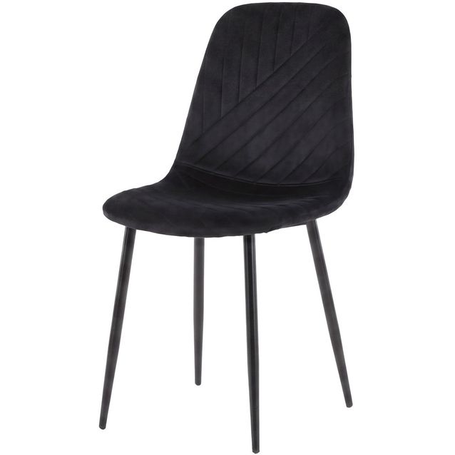 Ruokapöydän tuoli Venture Home Polar Diamond, musta sametti