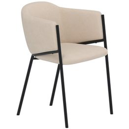 Ruokapöydän tuoli Venture Home Evelina, samettiverhoilu, musta/beige
