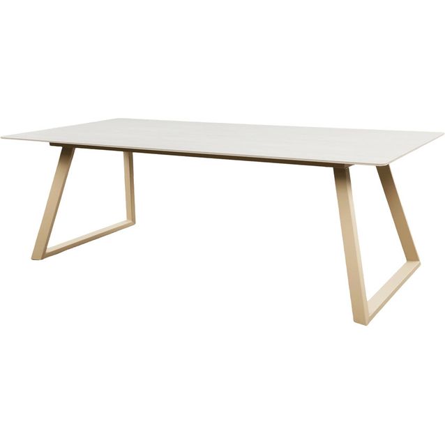 Ruokapöytä Venture Home Estelle 200x90cm, marmorijäljitelmä, beige