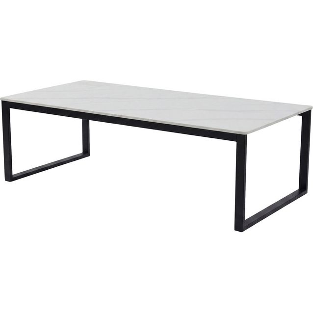 Sohvapöytä Venture Home Estelle 120x60x36cm, marmorijäljitelmä, musta/valkoinen