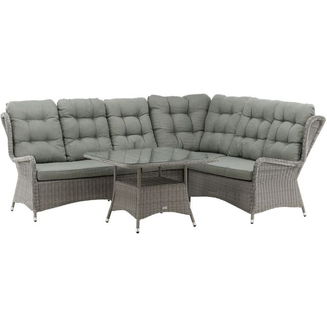 Sohvaryhmä Venture Home Washington, 6-istuttava kulmasohva + sohvapöytä, harmaa