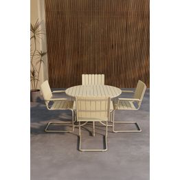 Ruokailuryhmä Venture Home Holmsund, ø100cm, 4-istuttava, vaalea beige