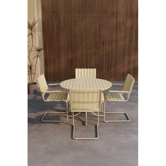 Ruokailuryhmä Venture Home Holmsund, ø100cm, 4-istuttava, vaalea beige