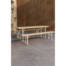 Kokoontaitettava ruokailuryhmä Venture Home Guiness, 200x60cm pöytä + 2 penkkiä