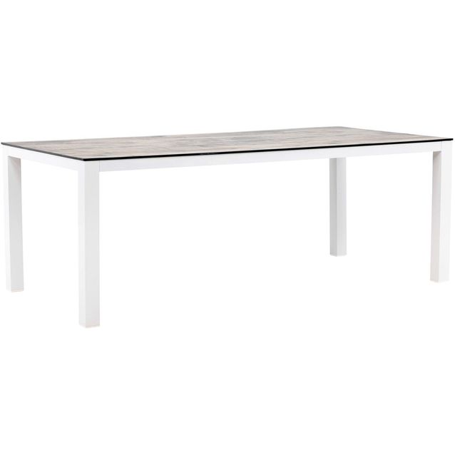 Ruokapöytä Venture Home Llama 205x100cm valkoinen/harmaa