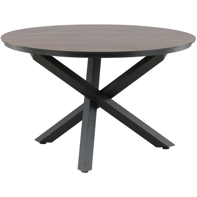 Ruokapöytä Venture Home Llama, ø120cm, ruskea/musta