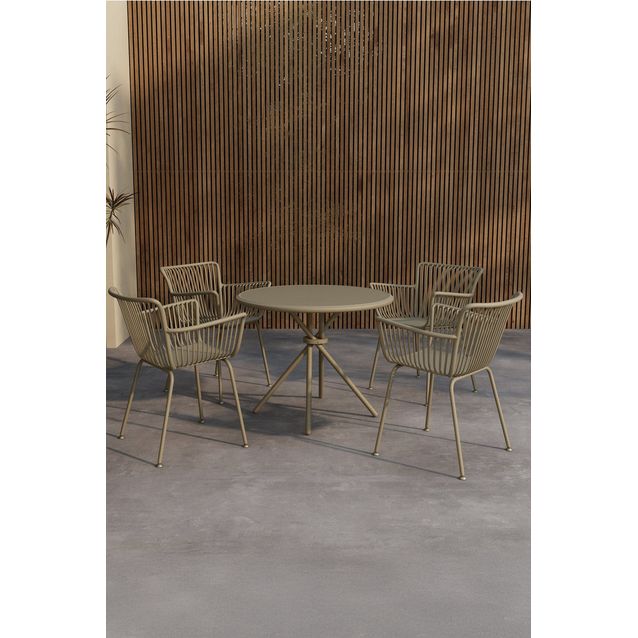 Ruokailuryhmä ulos Venture Home Sifnos, 4-istuttava, beige