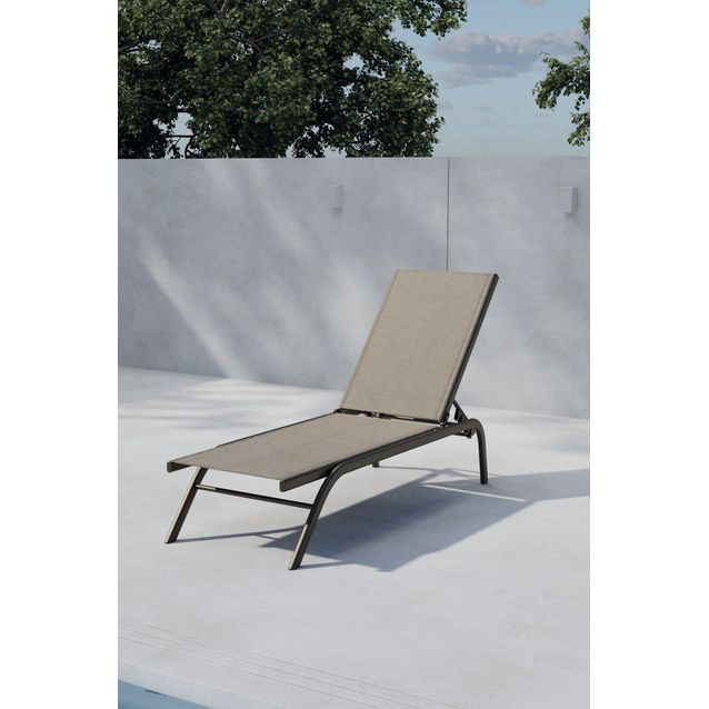 Aurinkotuoli Venture Home Kastos, 190cm, ruskea/beige